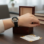 MONTRE AVEC CARTE PERSONNALISÉE POUR HOMMES- CADEAU POUR GRADUATION, FIN D'ÉTUDES