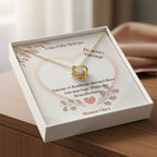 COLLIER NOEUD D'AMOUR - HEUREUX MARIAGE A MA FILLE HELENA