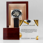 MONTRE AVEC CARTE PERSONNALISÉE POUR HOMMES- CADEAU POUR GRADUATION, FIN D'ÉTUDES