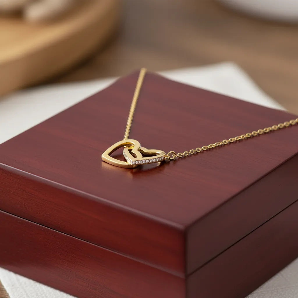 COLLIER DE COEURS ENTRELACÉS - JOYEUX ANNIVERSAIRES A MA FILLE