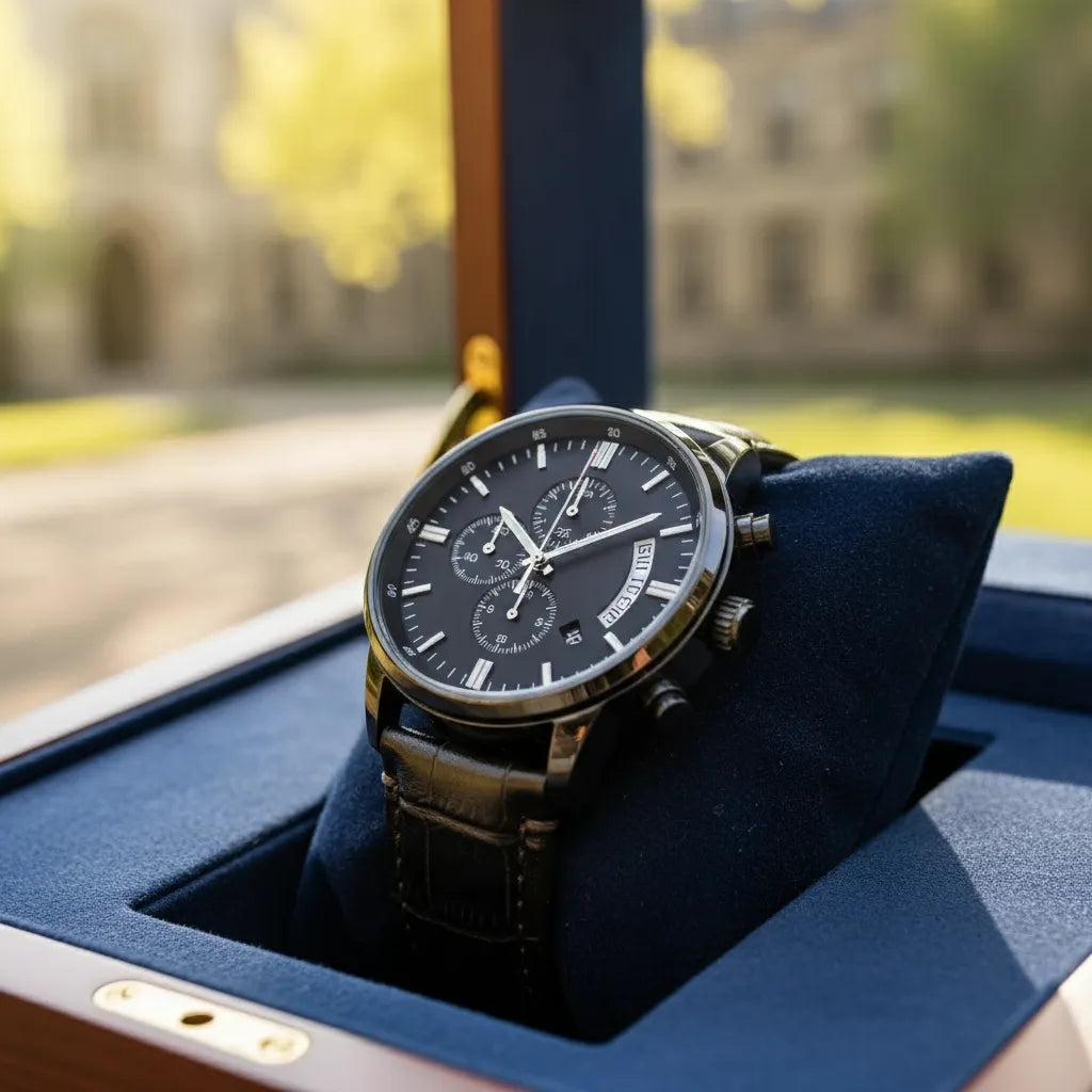 MONTRE CHRONOGRAPHE NOIRE - POUR TA GRADUATION