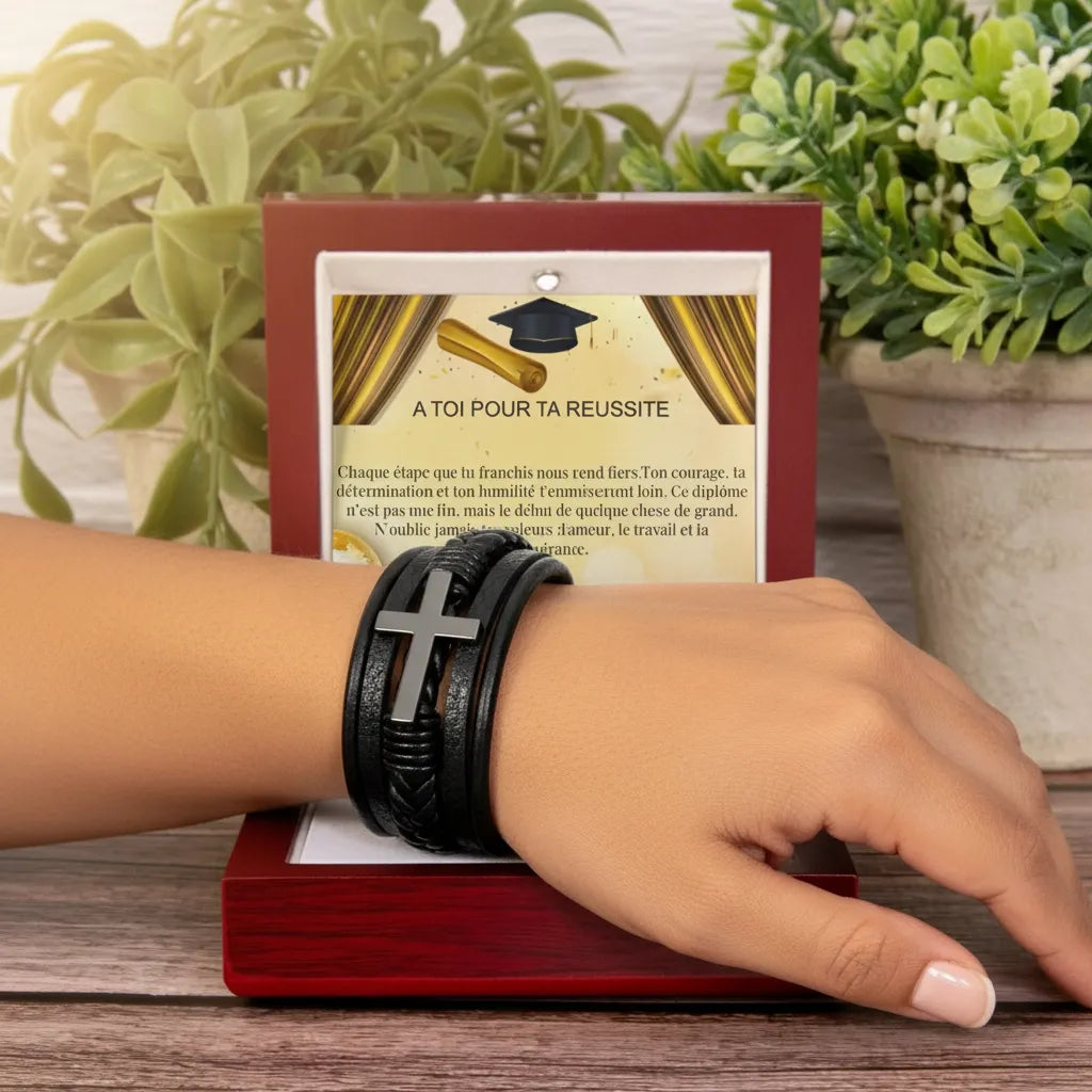 BRACELET CROISÉ POUR HOMMES - A TOI POUR TA REUSSITE
