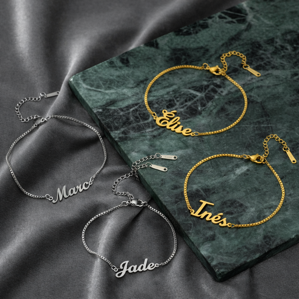 Bracelet Personnalisé Femme & Fille en Acier Inoxydable – Chaîne à Maillons avec Prénom Gravé