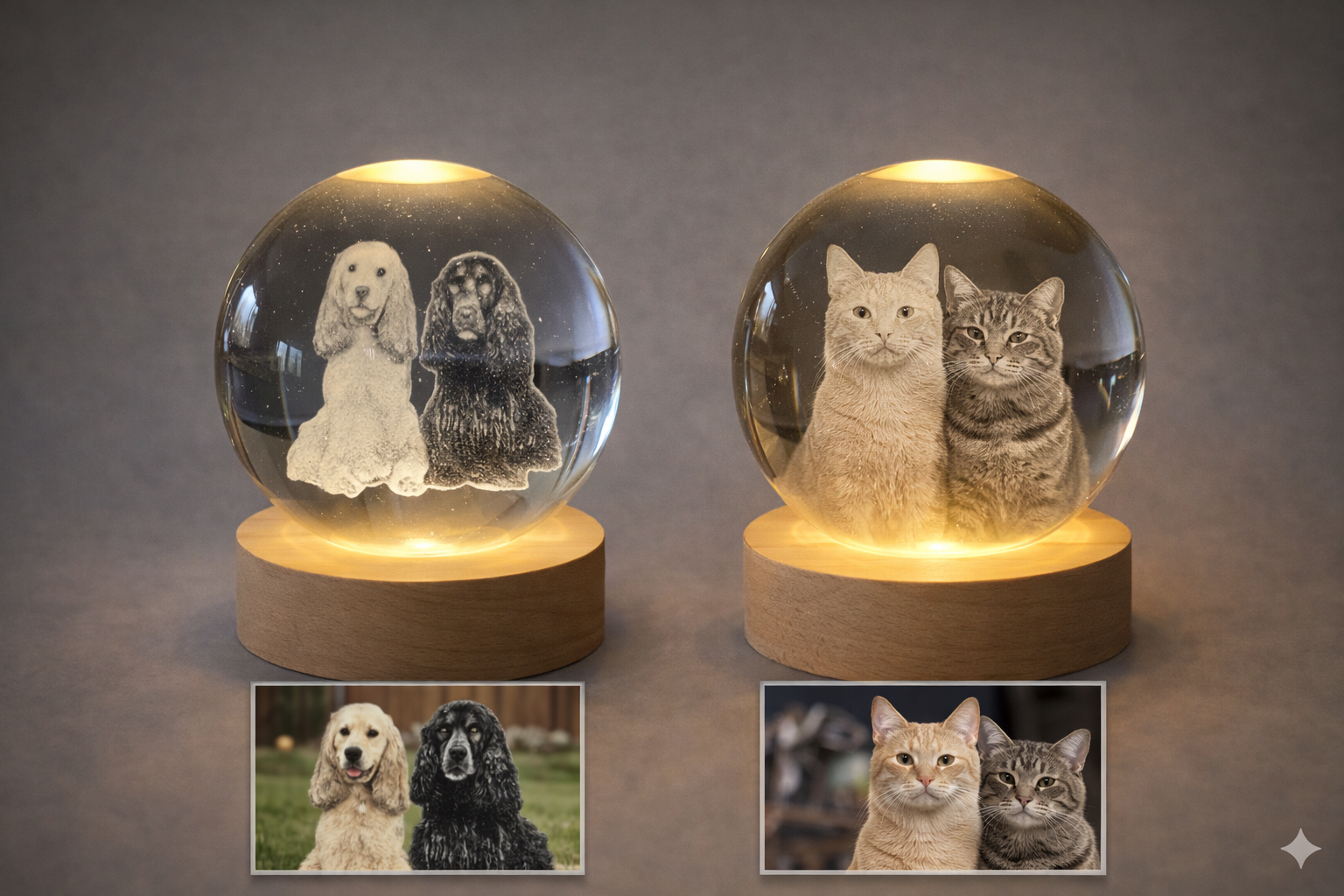 Veilleuse Boule de Cristal Commémorative Personnalisée