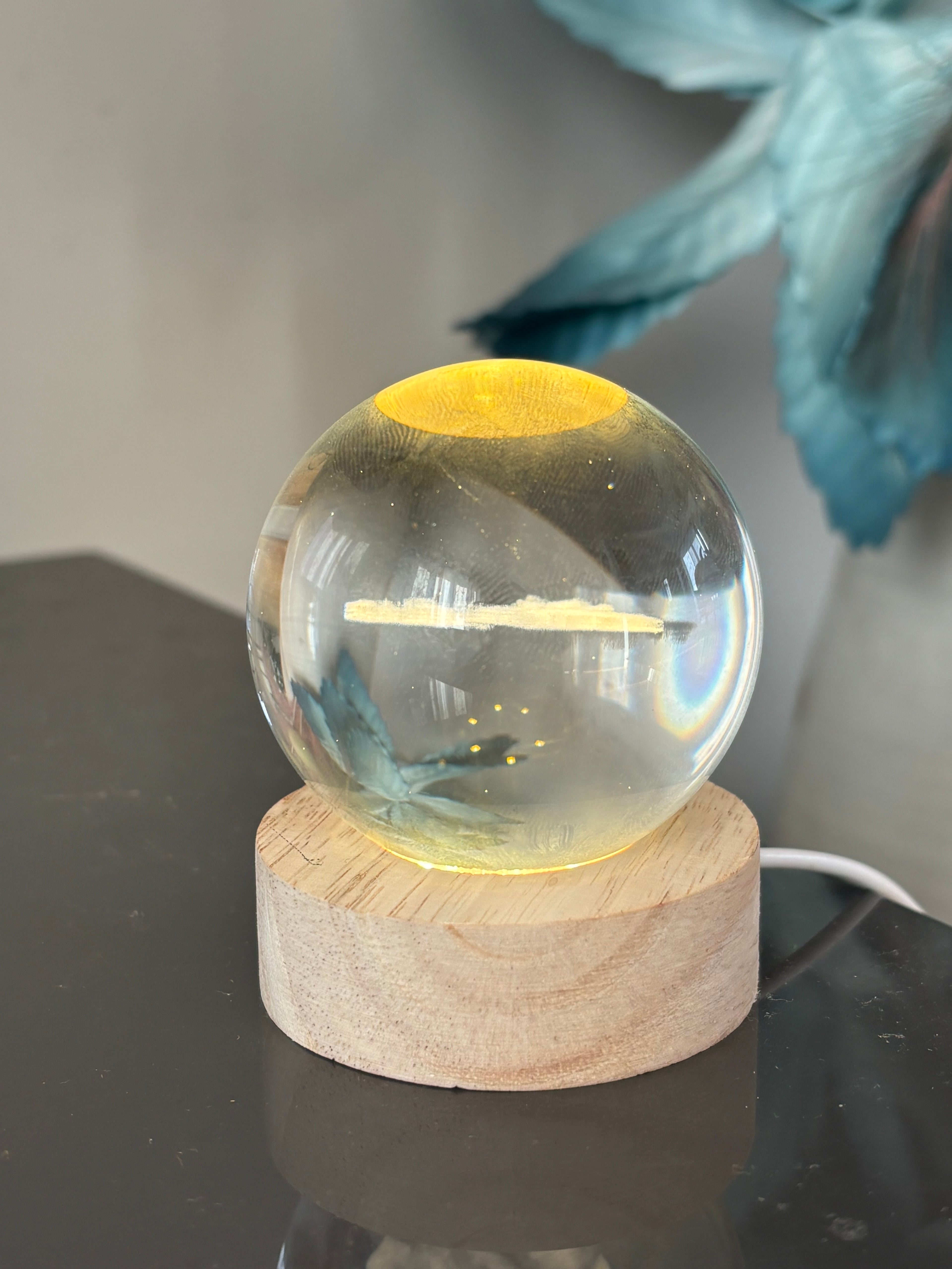 Veilleuse Boule de Cristal Commémorative Personnalisée