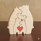 Puzzle En Bois Personnalisé Avec Prénoms - Famille Oursons
