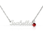 Collier de nom personnalisé avec pierre de naissance