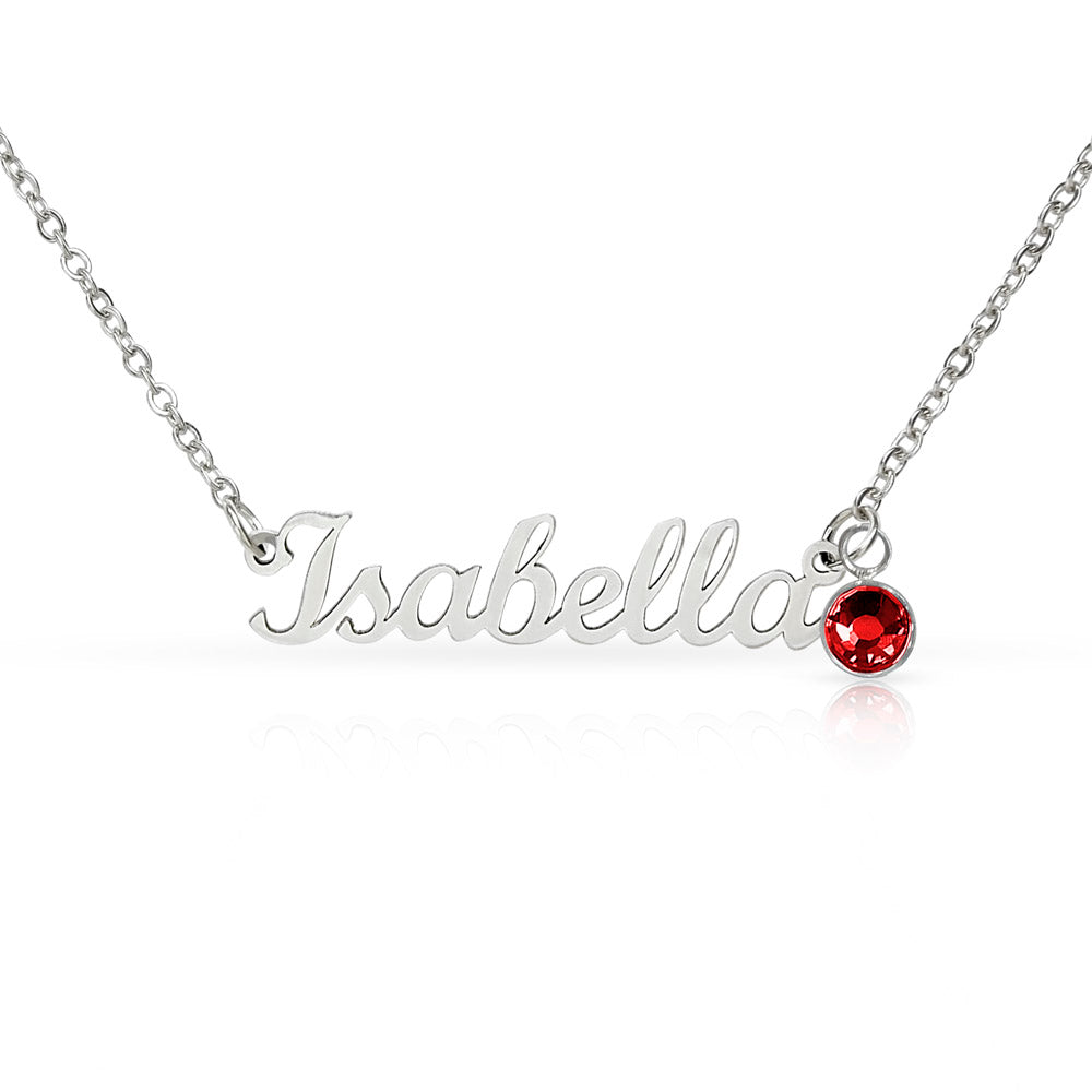 Collier de nom personnalisé avec pierre de naissance