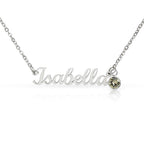 Collier de nom personnalisé avec pierre de naissance