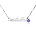 Collier de nom personnalisé avec pierre de naissance