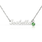 Collier de nom personnalisé avec pierre de naissance