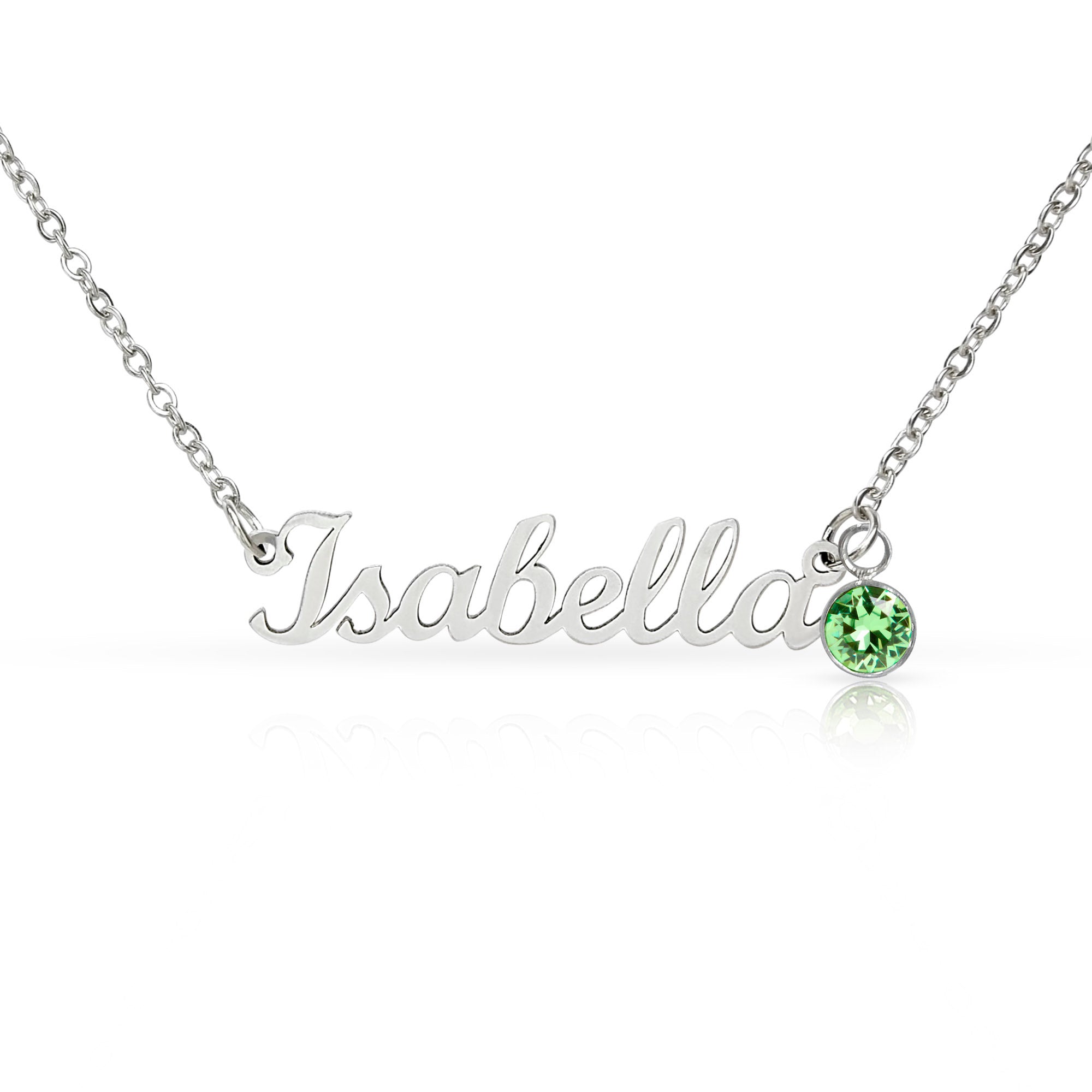 Collier de nom personnalisé avec pierre de naissance