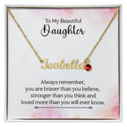 Collier de nom personnalisé avec pierre de naissance