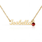 Collier de nom personnalisé avec pierre de naissance