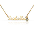 Collier de nom personnalisé avec pierre de naissance