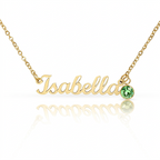 Collier de nom personnalisé avec pierre de naissance