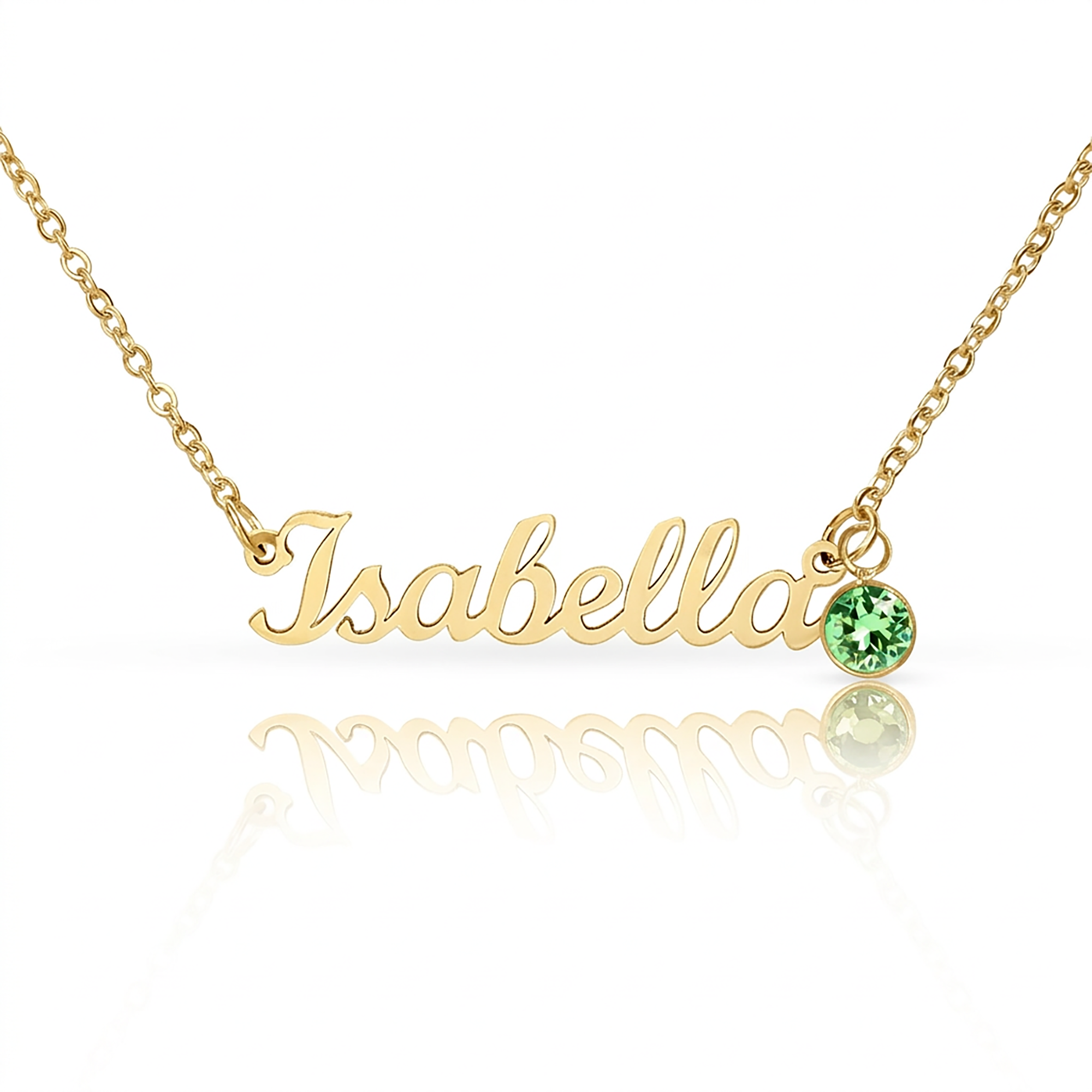 Collier de nom personnalisé avec pierre de naissance