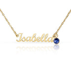 Collier de nom personnalisé avec pierre de naissance