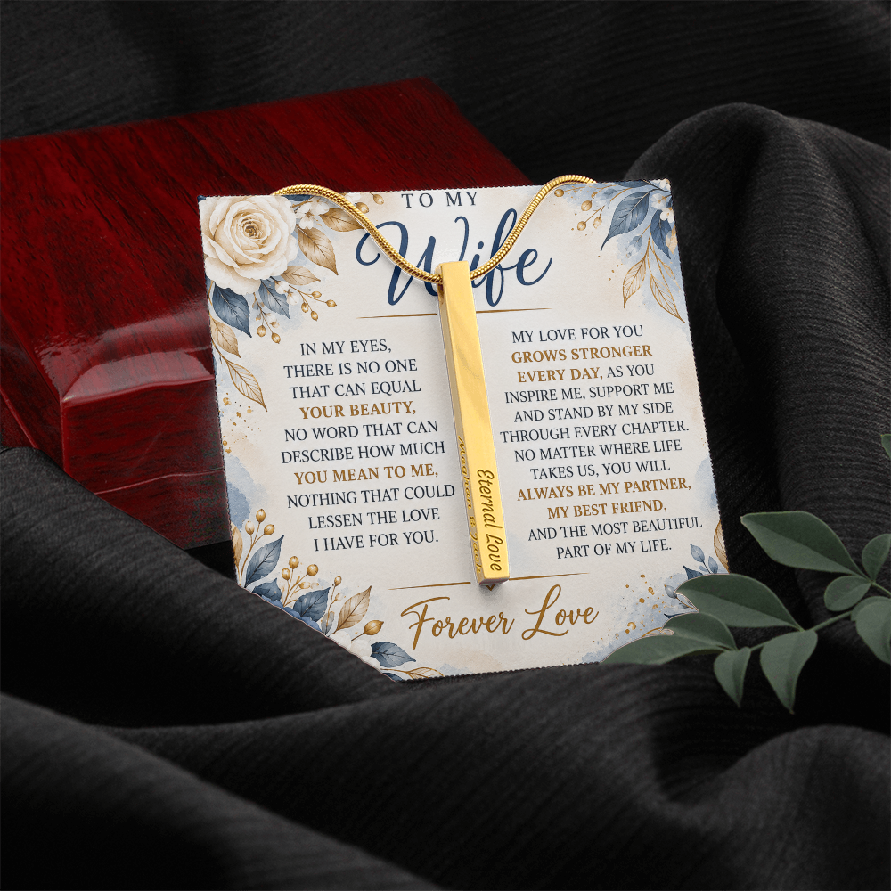 4-Sided Stick Necklace - Engraved POD MC