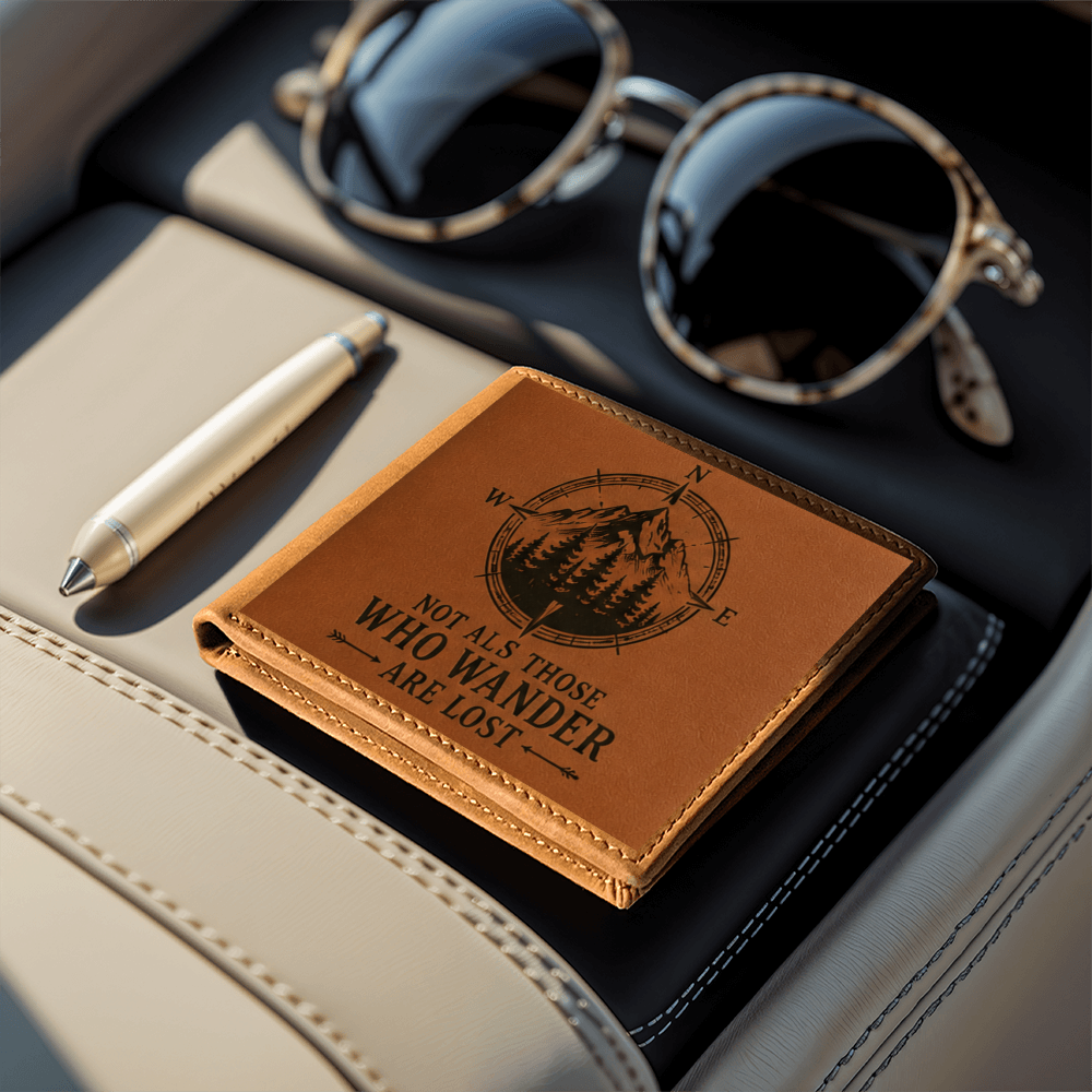 Portefeuille en cuir graphique