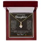 To My Beautiful Daughter Alluring Beauty - Necklace - Cadeau Fille de son Papa - Gift for Daughter from Dad - Gold Necklace.