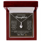 To My Beautiful Daughter Alluring Beauty - Necklace - Cadeau Fille de son Papa - Gift for Daughter from Dad - Gold Necklace.