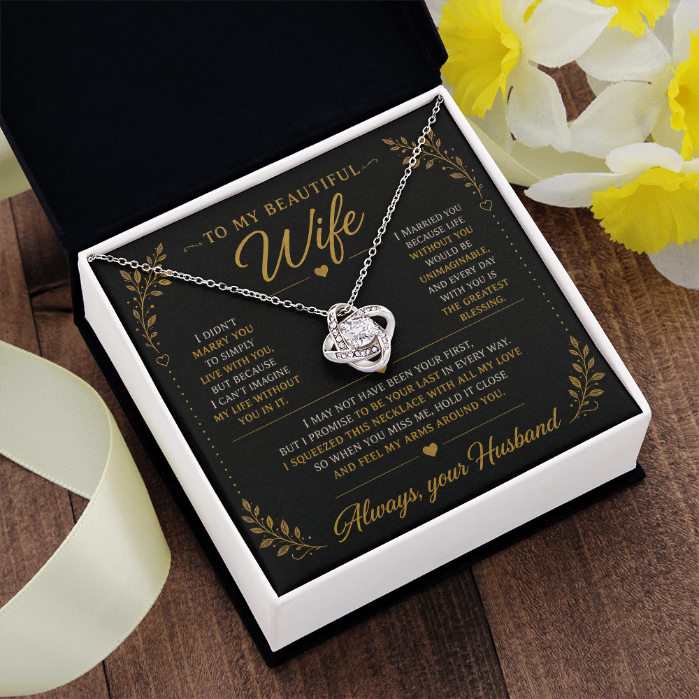Collier Love Knot - Variantes en or jaune et blanc