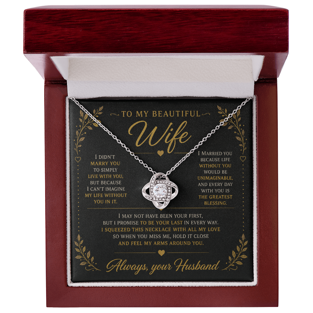Collier Love Knot - Variantes en or jaune et blanc