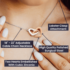 Collier de cœurs entrelacés - Variantes en or jaune et blanc