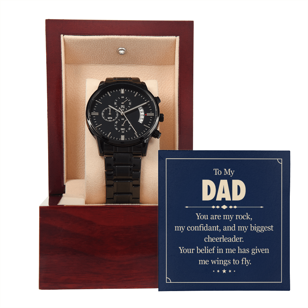Montre Chronographe noire - to my DAD