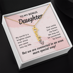 Bonus Daughter Personalized Name Necklace | Custom Stepdaughter Gift | Birthday, Christmas & Mother's Day