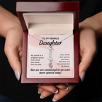 Bonus Daughter Personalized Name Necklace | Custom Stepdaughter Gift | Birthday, Christmas & Mother's Day