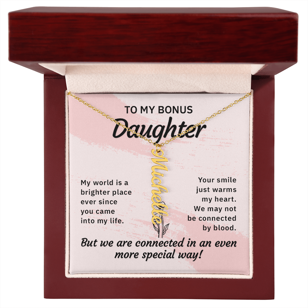 Bonus Daughter Personalized Name Necklace | Custom Stepdaughter Gift | Birthday, Christmas & Mother's Day