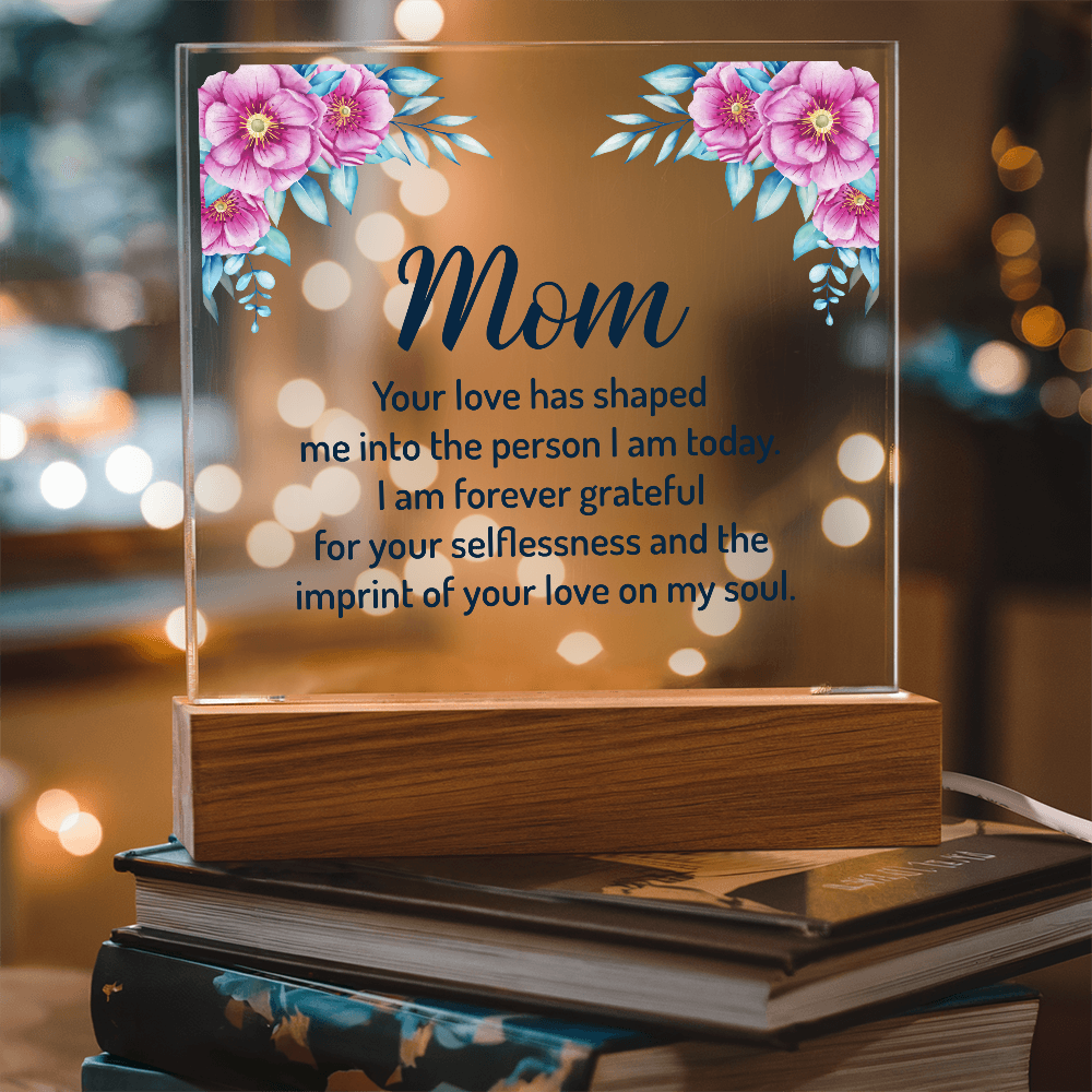 Acrylic Square Plaque - Mom