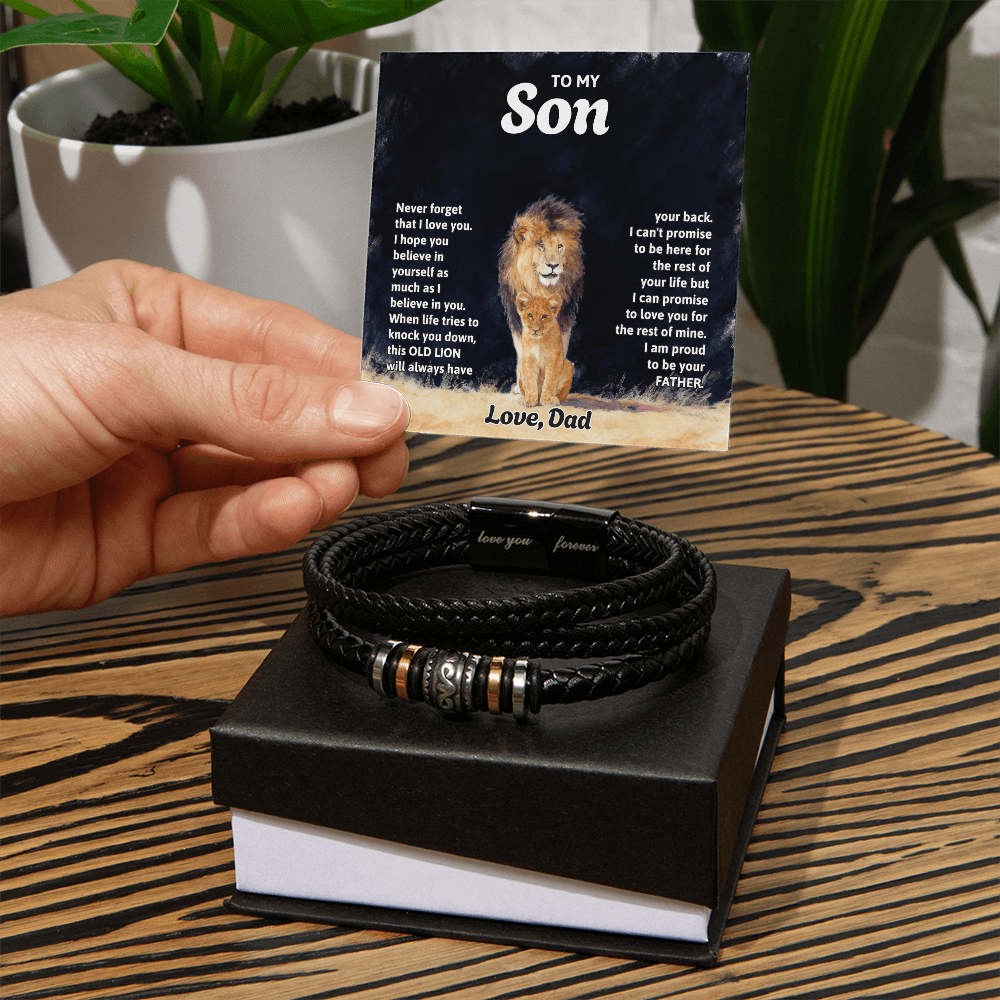 Men's Leather Bracelet - I Will Always Love You