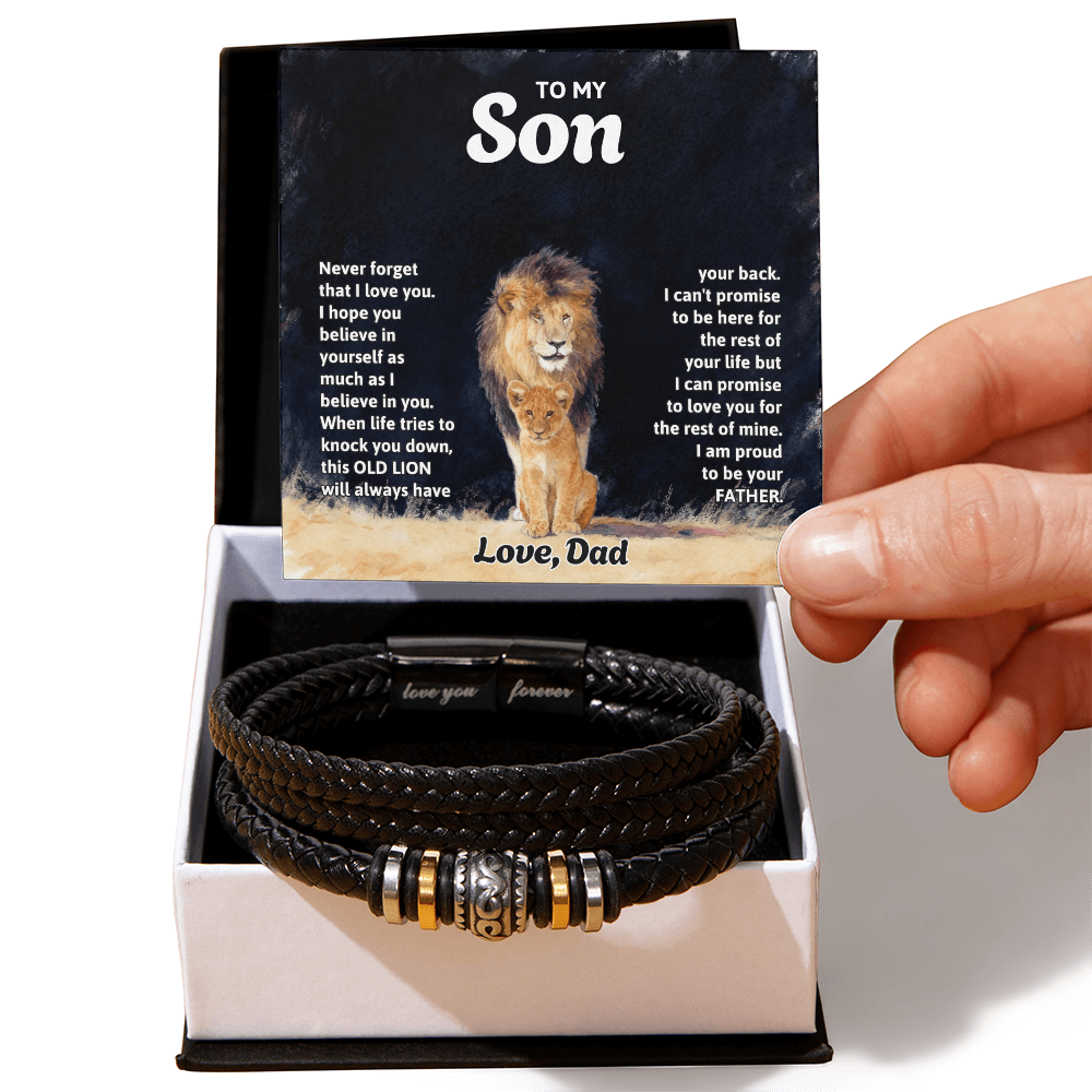 Men's Leather Bracelet - I Will Always Love You