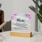 Acrylic Square Plaque - Mom