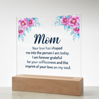 Acrylic Square Plaque - Mom