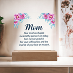 Acrylic Square Plaque - Mom