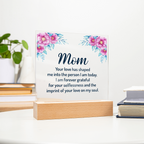 Acrylic Square Plaque - Mom