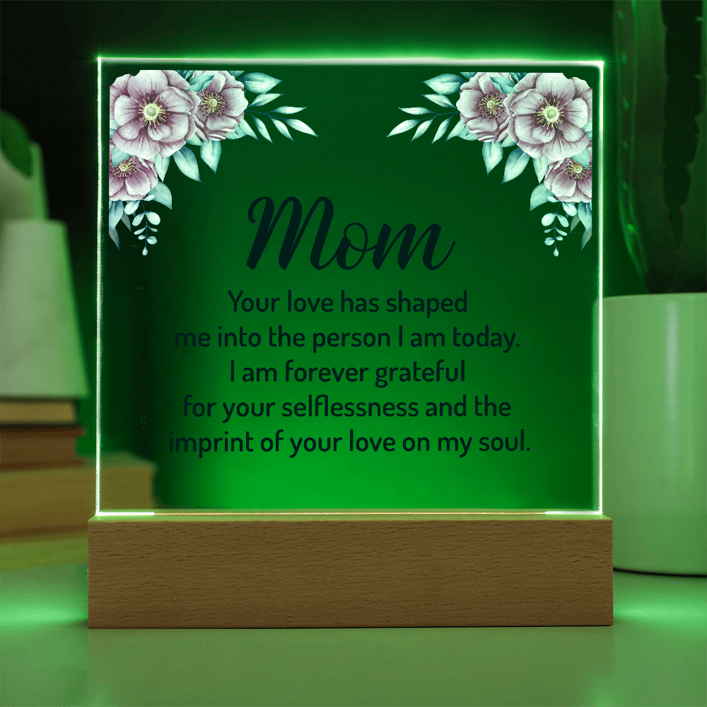 Acrylic Square Plaque - Mom