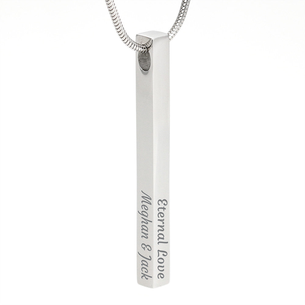4-Sided Stick Necklace - Engraved POD MC