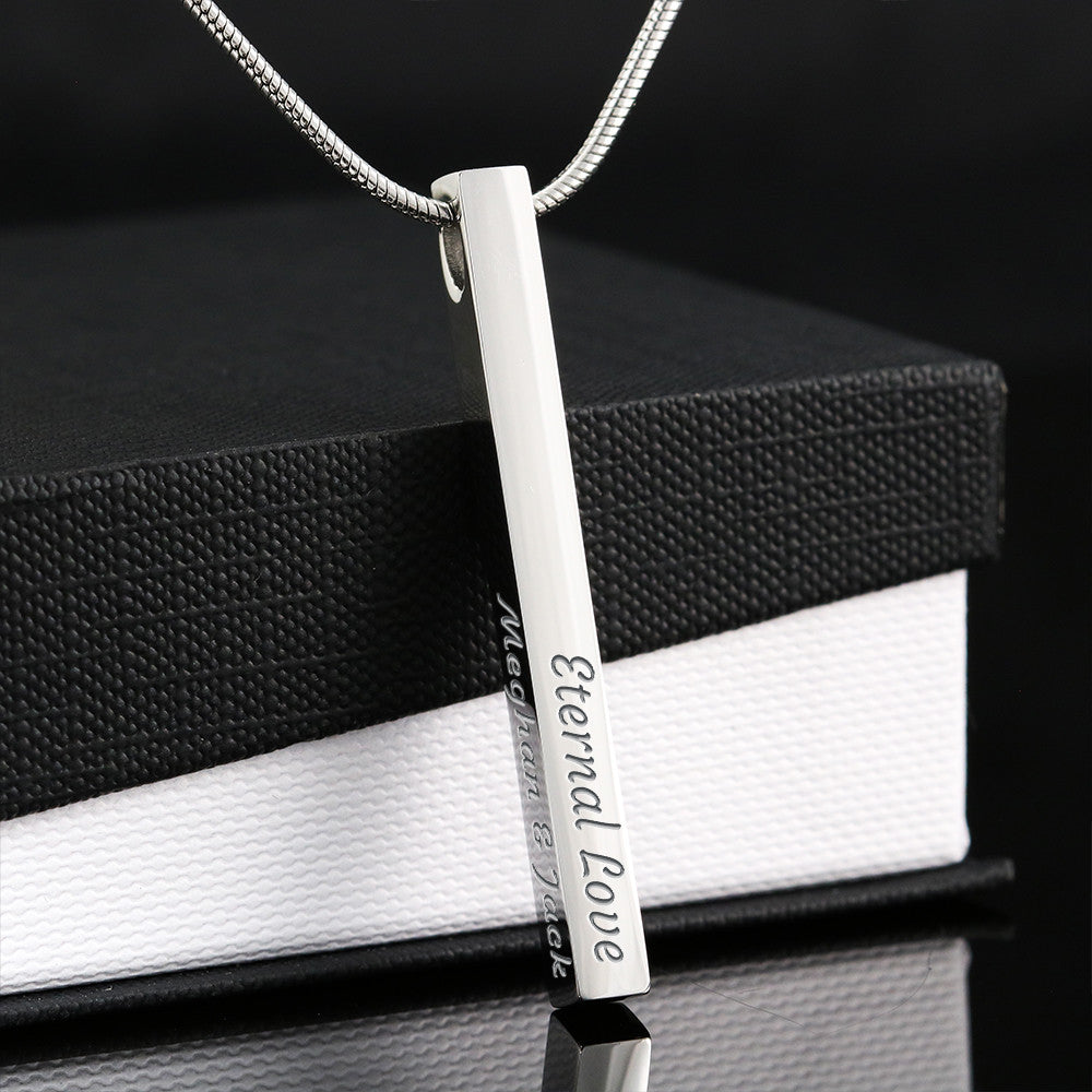 4-Sided Stick Necklace - Engraved POD MC