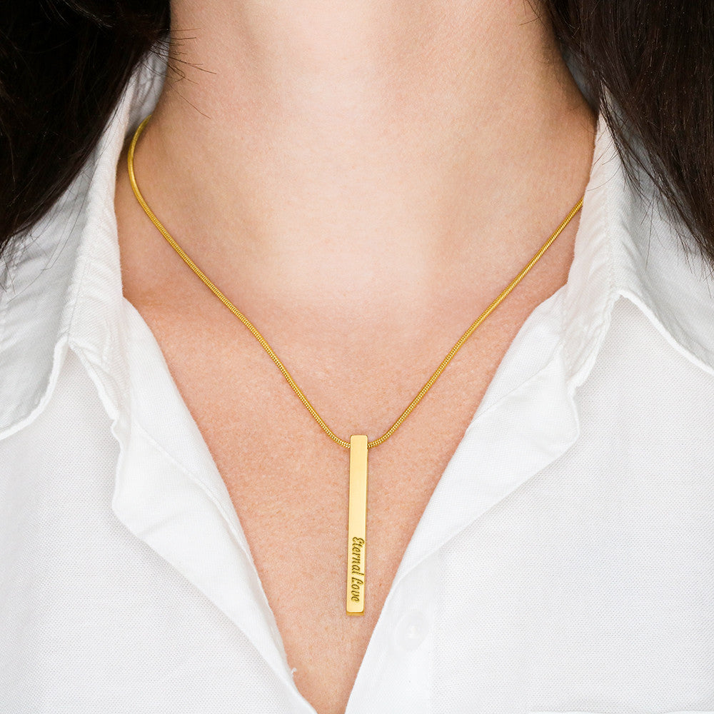 4-Sided Stick Necklace - Engraved POD MC