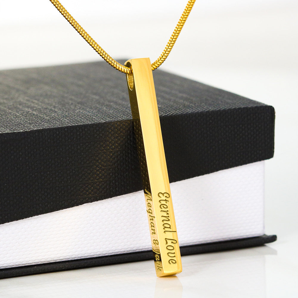 4-Sided Stick Necklace - Engraved POD MC