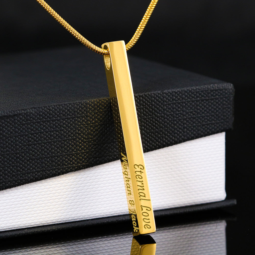 4-Sided Stick Necklace - Engraved POD MC