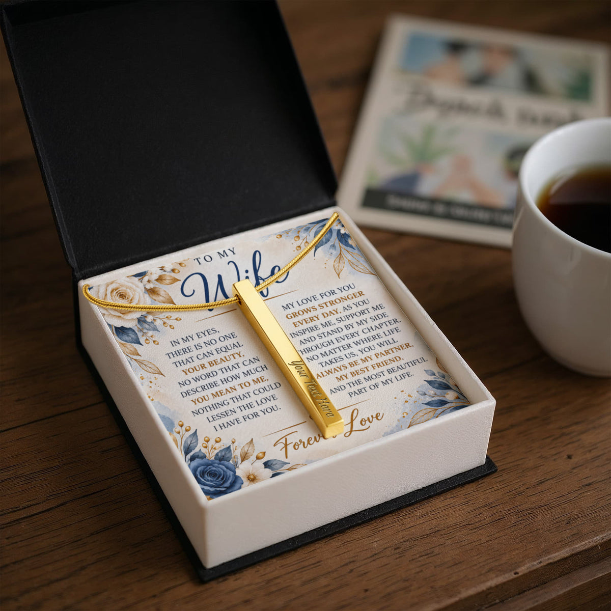 4-Sided Stick Necklace - Engraved POD MC