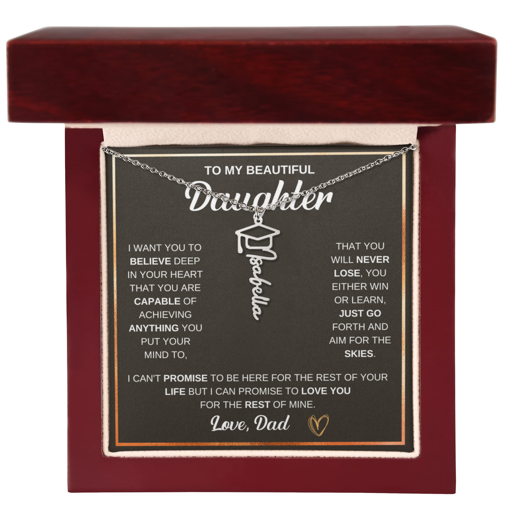 Graduation Cap Name Necklace