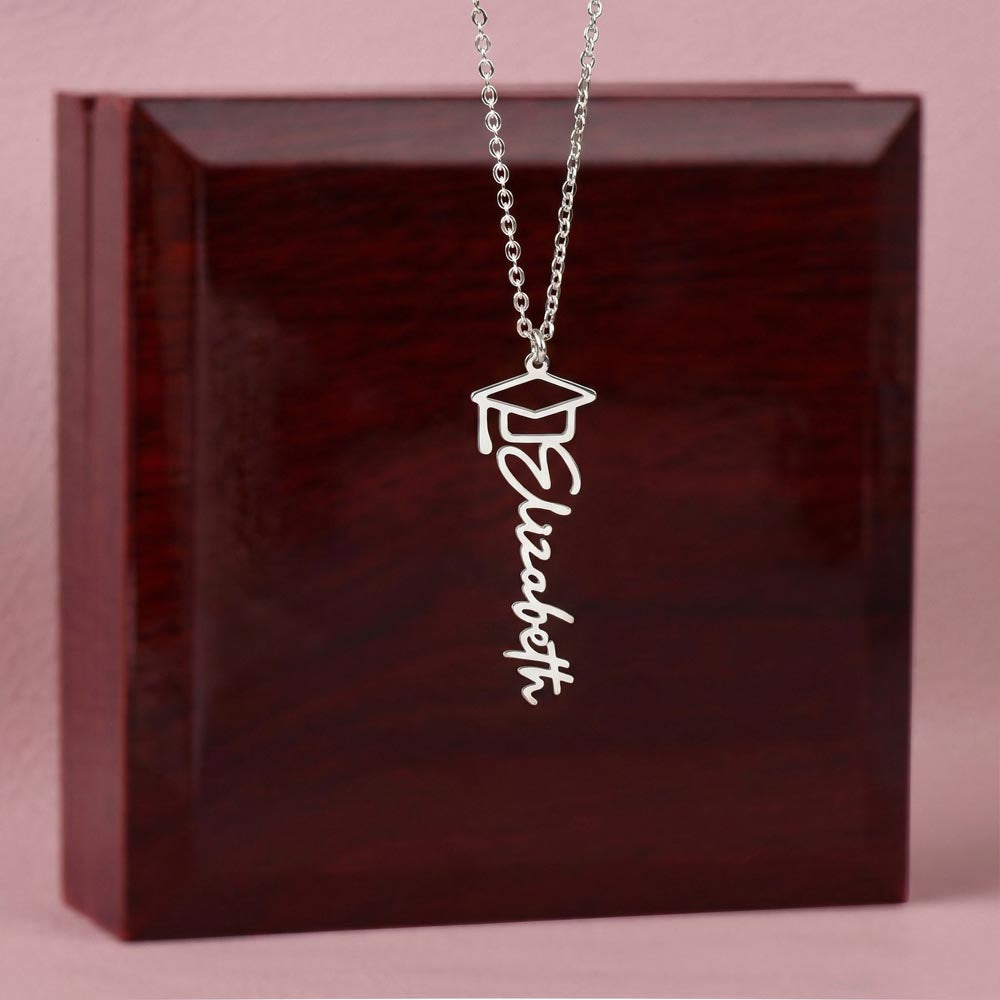Graduation Cap Name Necklace
