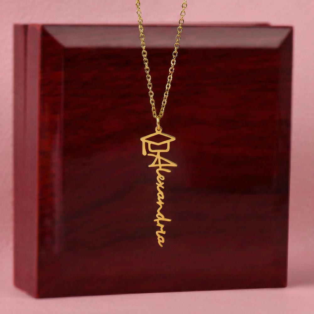 Graduation Cap Name Necklace